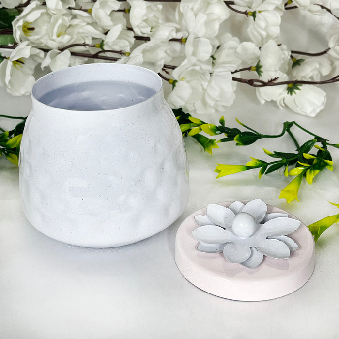 Elegant Ceramic Storage Jar with Floral Lid | Decorative Multipurpose Container