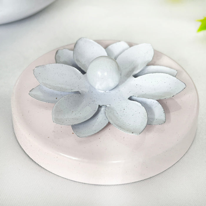 Elegant Ceramic Storage Jar with Floral Lid | Decorative Multipurpose Container