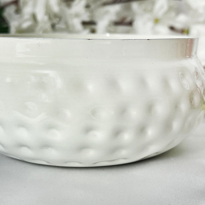 Elegant White Ceramic Storage Jar with Gold Lid | Decorative Multipurpose Organizer
