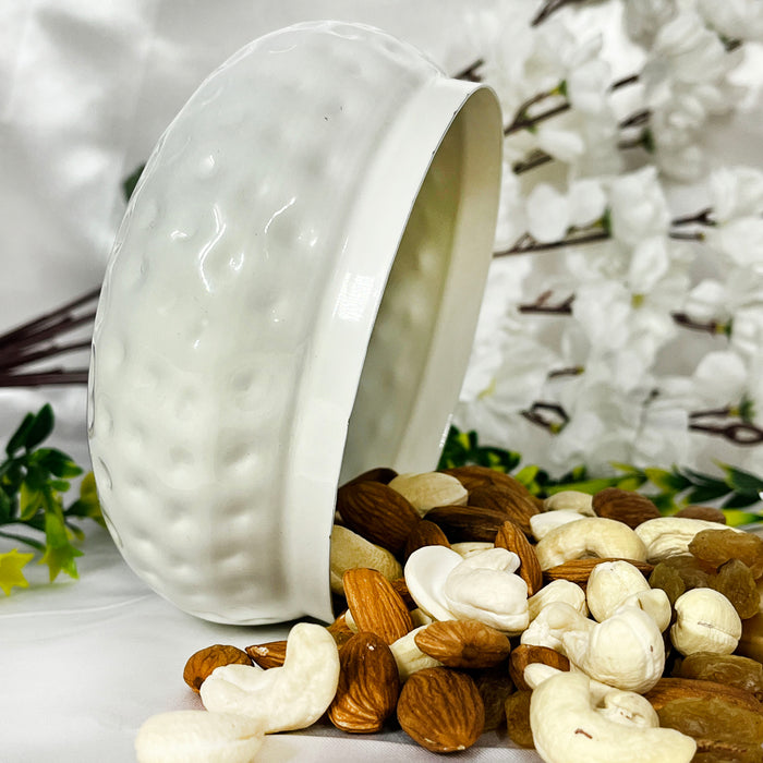 Elegant White Ceramic Storage Jar with Gold Lid | Decorative Multipurpose Organizer