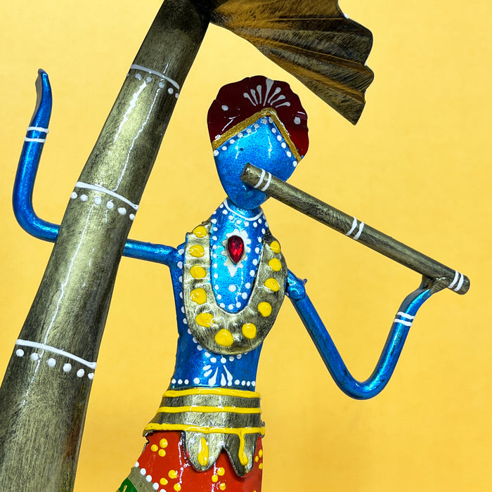 Krishna Ji Handpainted Metal Pen Stand/Holder Stand | Pen holder