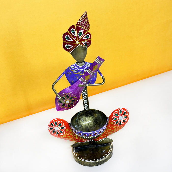 Krishna Ji Metal Tea Light Candle Holder  | Candle Holder
