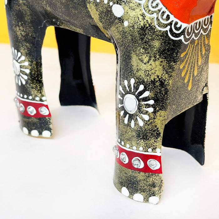 Handcrafted Metal Elephant Candle Holder | Decorative Iron Elephant Tealight Stand for Home Décor