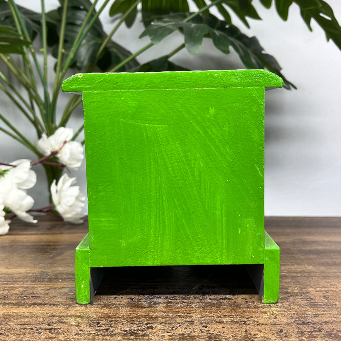 Handcrafted Wooden Mini Cabinet with Ceramic Drawer | Decorative Storage Organizer