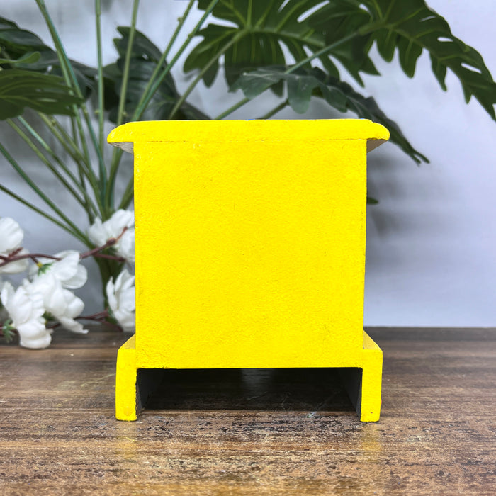 Handcrafted Wooden Mini Cabinet with Ceramic Drawer | Decorative Storage Organizer