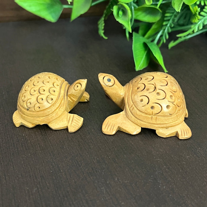 Handcrafted Wooden Turtle Figurines