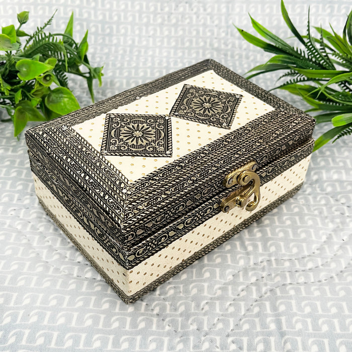 Wooden Dry Fruit Box with Metallic Paper