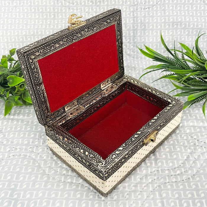 Wooden Dry Fruit Box with Metallic Paper