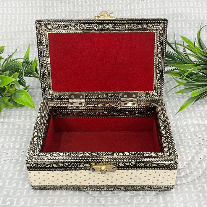 Wooden Dry Fruit Box with Metallic Paper