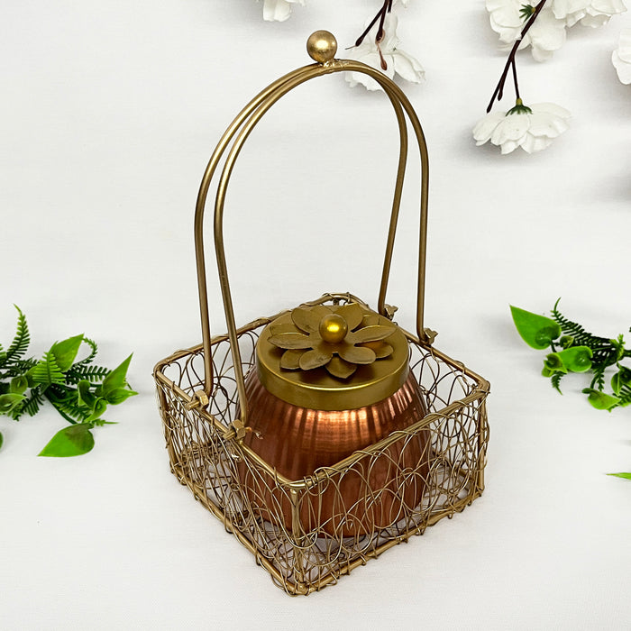 Metal Gift Basket for Home Decor