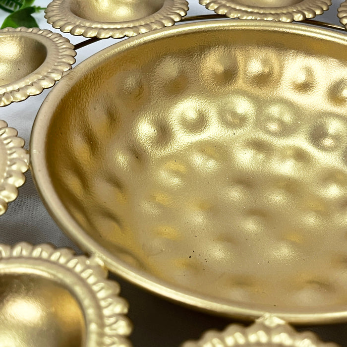 Elevate your Diwali celebrations with this exquisite metal diya urli