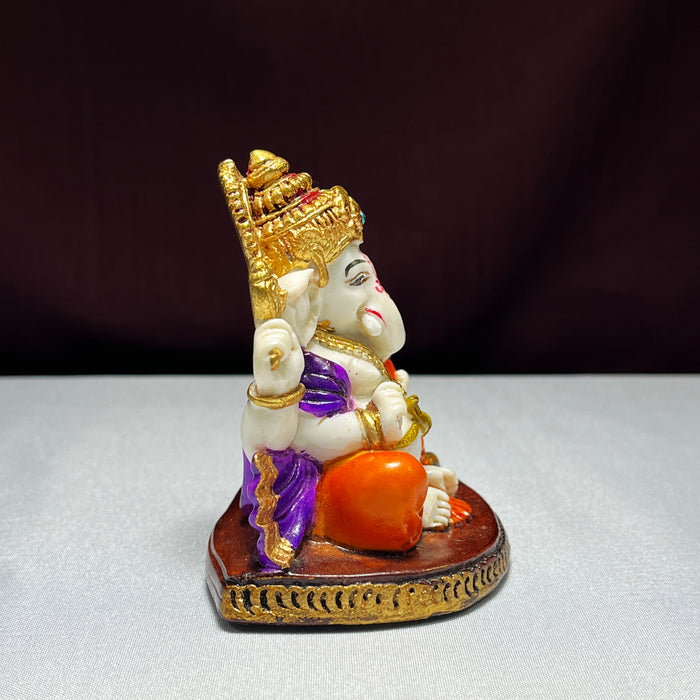 Handmade Resin Sitting Ganesh Statue for Temple Decor