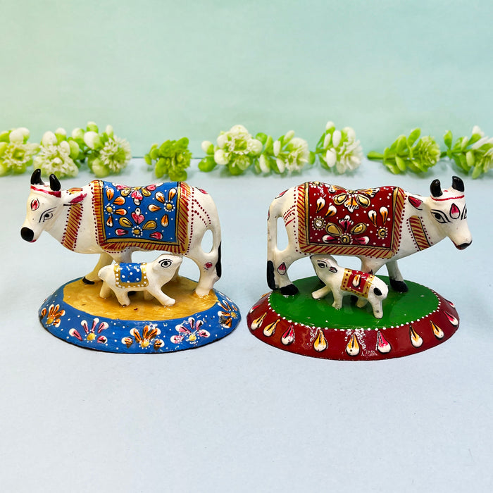 Beautiful Metal Meenakari Cow Set – Artistic Touch for Your Decor