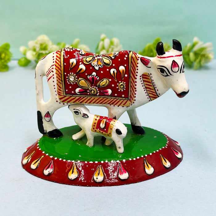 Beautiful Metal Meenakari Cow Set – Artistic Touch for Your Decor