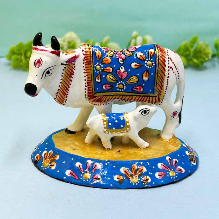 Beautiful Metal Meenakari Cow Set – Artistic Touch for Your Decor