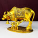 Metal Kamdhenu Cow and Calf Brass Sculpture