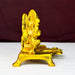 Metal Laxmi Ganesha Saraswati Idols with Diya on Leaf Chowki