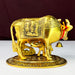 kamdhenu Cow, Calf & Laddu Gopal Statue Standing On Metal Base