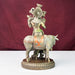 Copper Finish Lord Krishna Playing Flute with Cow Sculpture