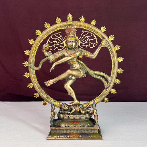 Copper Finish Dancing Shiva Nataraja Statue