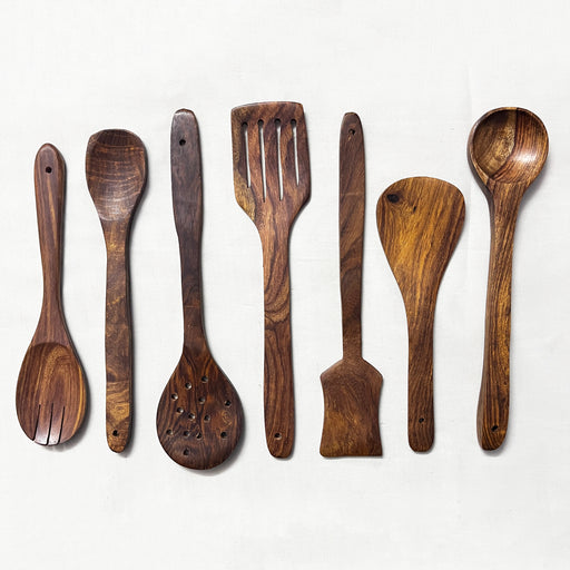 Wooden Serving Spoons Online | 7 Wooden Kitchen Utensil Set