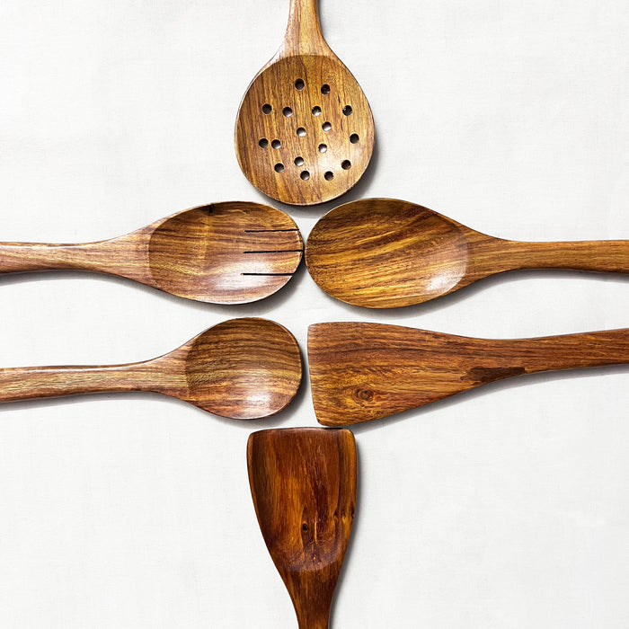 Wooden Serving Spoons for Cooking | Wooden Kitchen Utensil Set