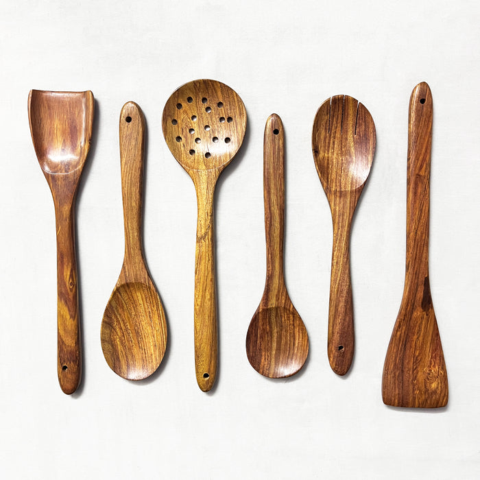 Wooden Serving Spoons for Cooking | Wooden Kitchen Utensil Set