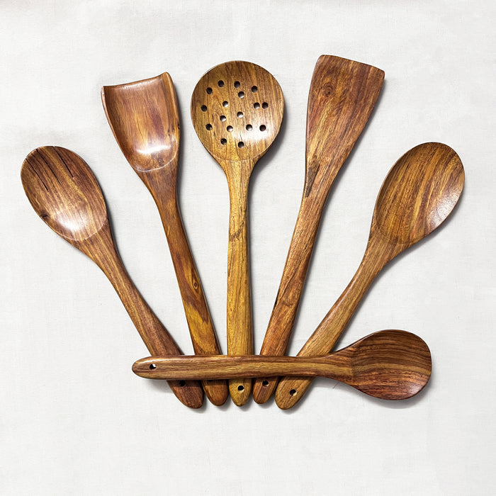 Wooden Serving Spoons for Cooking | Wooden Kitchen Utensil Set