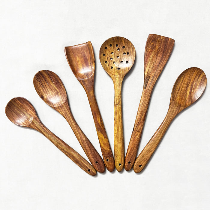 Wooden Serving Spoons for Cooking | Wooden Kitchen Utensil Set