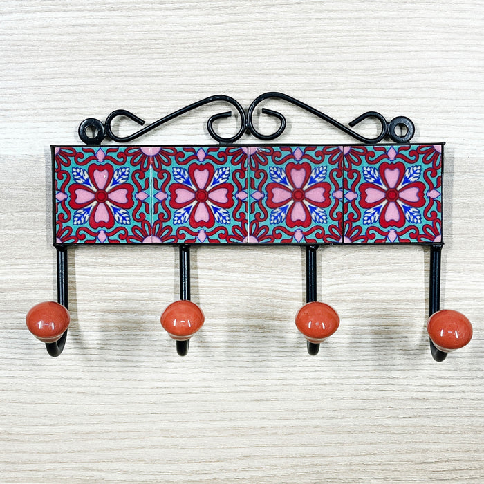 Charming Ceramic and Iron Wall Key Holder