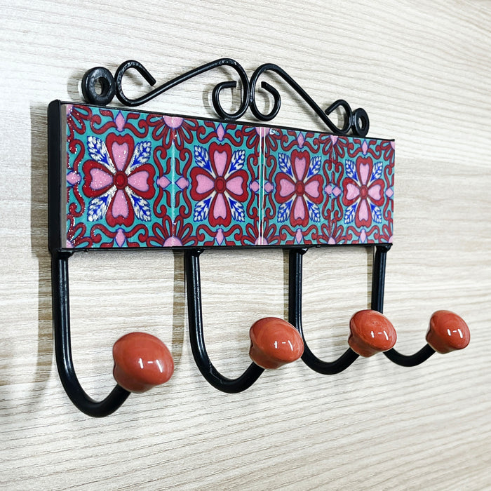 Charming Ceramic and Iron Wall Key Holder