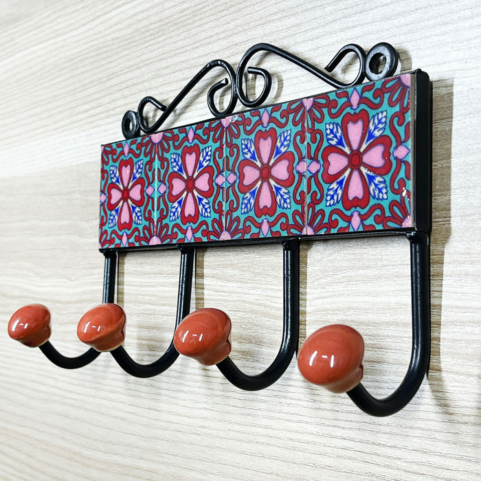 Charming Ceramic and Iron Wall Key Holder