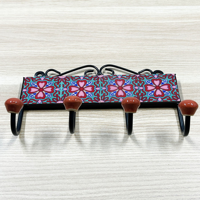 Charming Ceramic and Iron Wall Key Holder