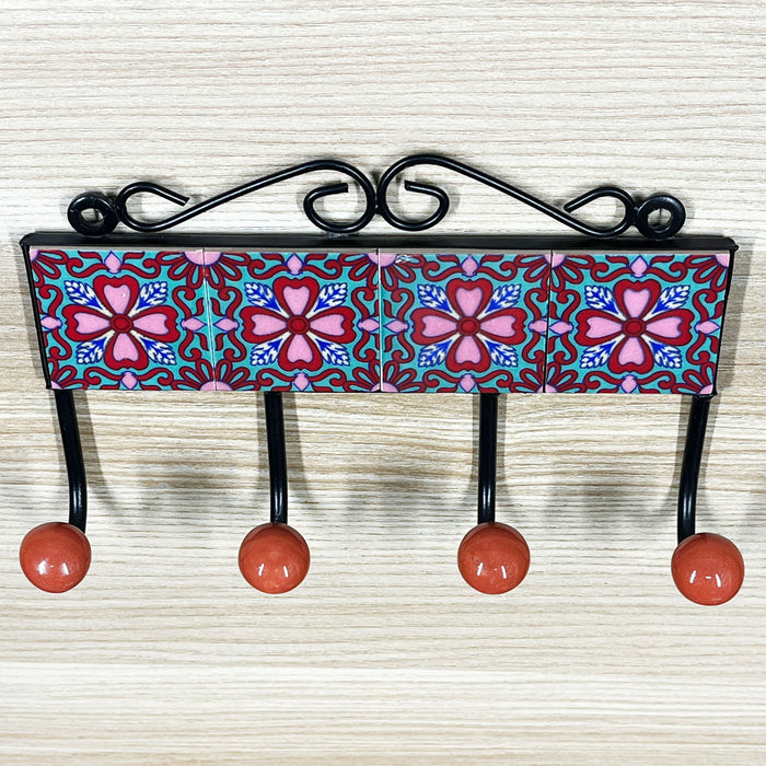 Charming Ceramic and Iron Wall Key Holder