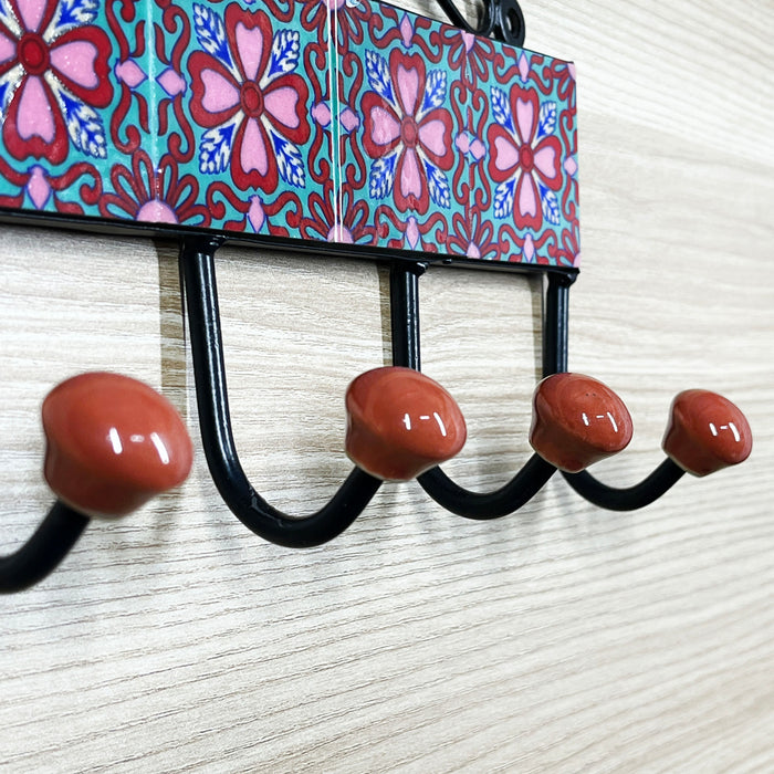 Charming Ceramic and Iron Wall Key Holder