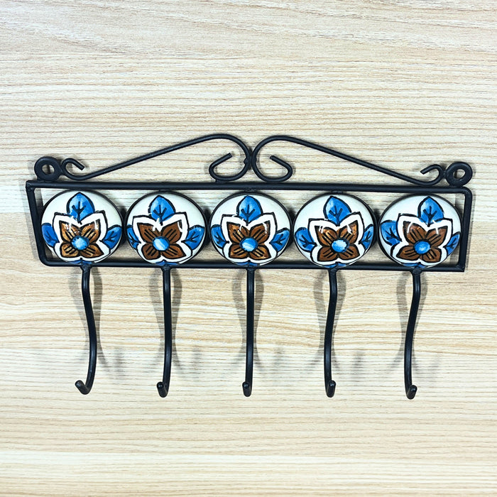 Classic Ceramic and Iron Wall Hook Rack