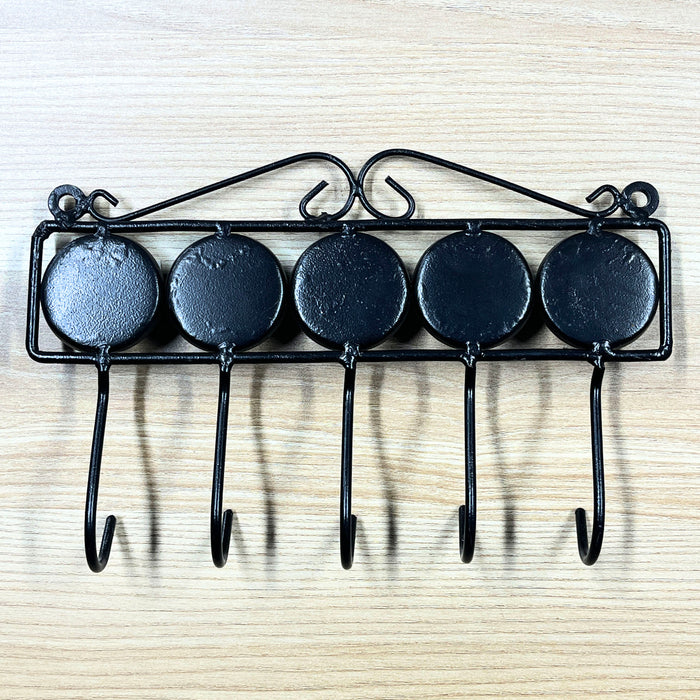 Decorative Ceramic and Iron Wall Hook Organizer