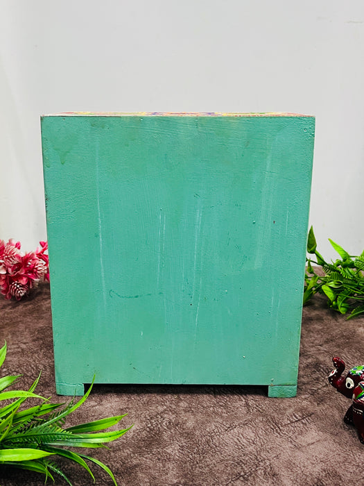Handmade Wooden Hand-Painted 3 Drawer Chest – Ethnic Jewelry Organizer & Colorful Storage Box