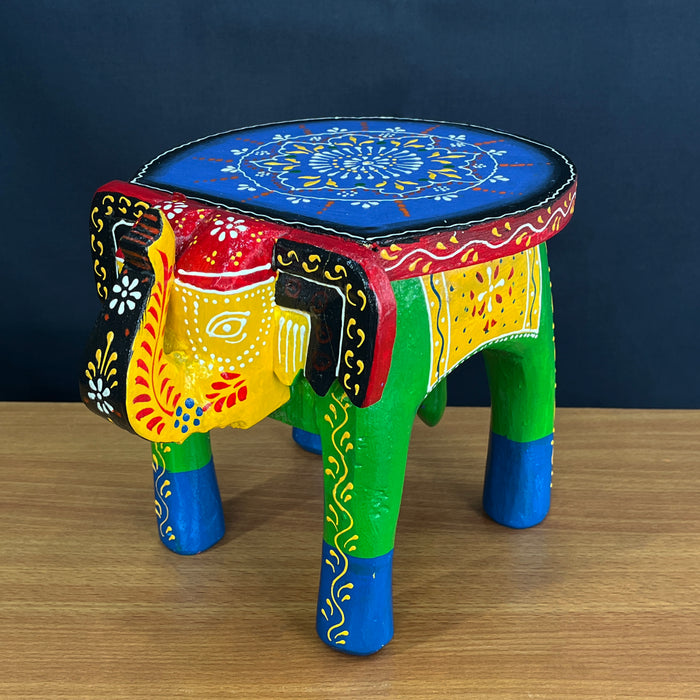 Wooden Elephant Stool, Handmade, Home Decor