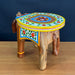 Handcrafted Embossed Painted Wooden Elephant Stool Showpiece