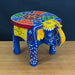 Handmade Multicolor Wooden Elephant Stool Decorative Showpiece