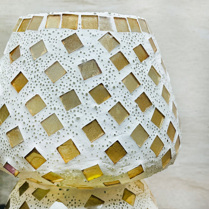 Lampe mosaïque colorée