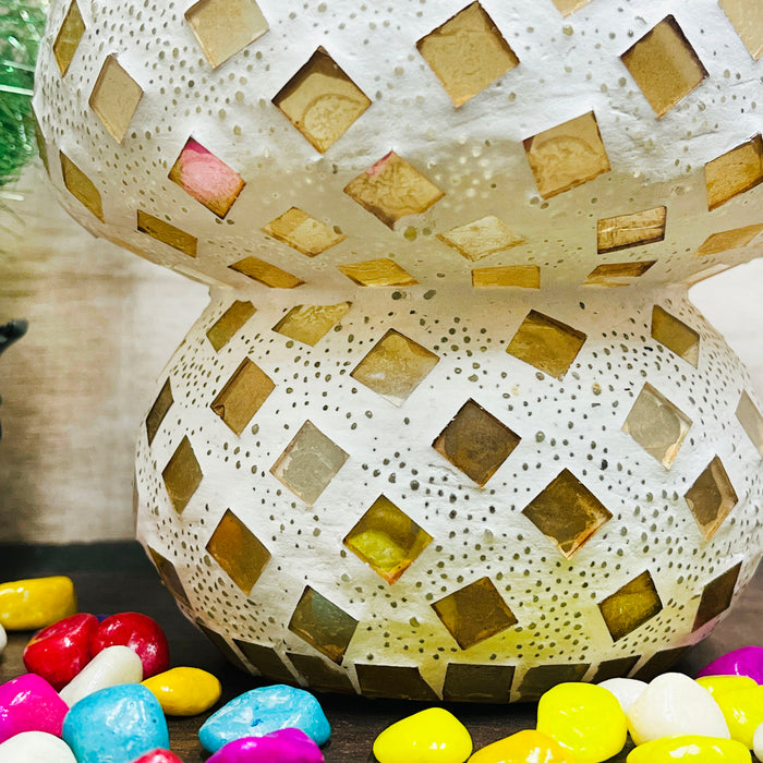 Lampe mosaïque colorée