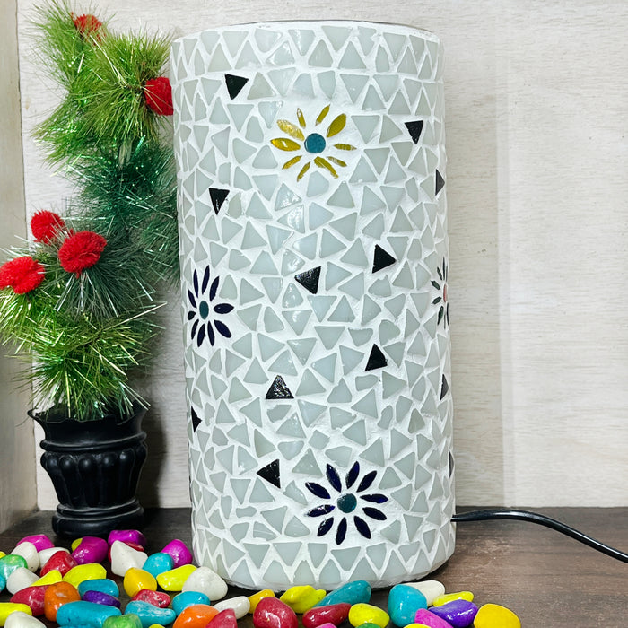 Handcrafted Mosaic Glass Flower Table Lamp – Multicolor Decorative Night Light