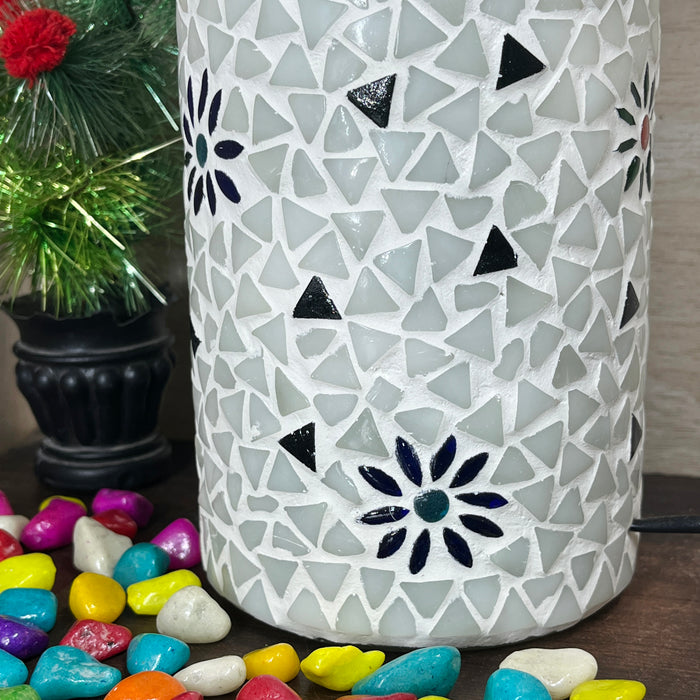Handcrafted Mosaic Glass Flower Table Lamp – Multicolor Decorative Night Light