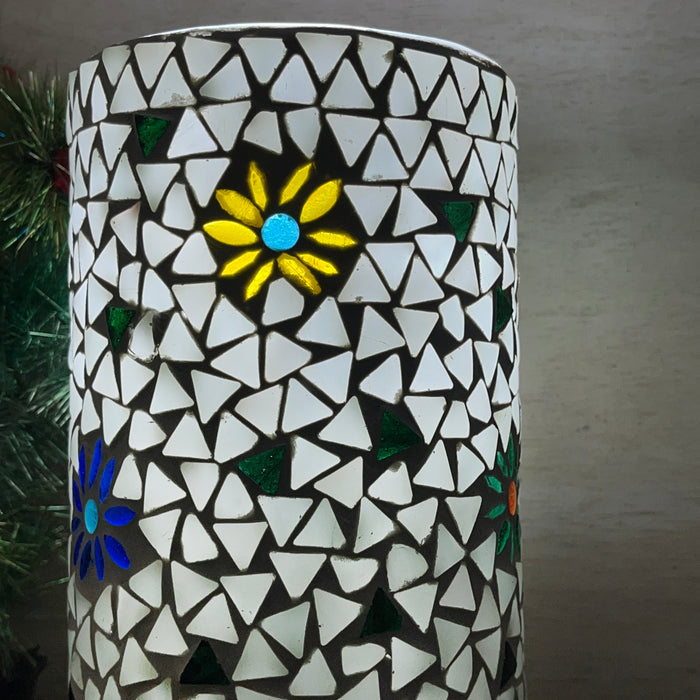 Handcrafted Mosaic Glass Flower Table Lamp – Multicolor Decorative Night Light