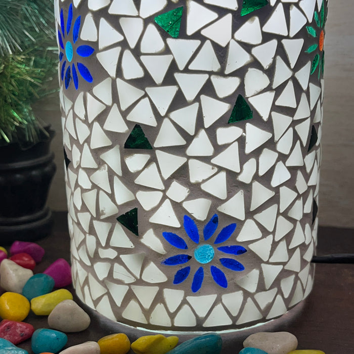 Handcrafted Mosaic Glass Flower Table Lamp – Multicolor Decorative Night Light