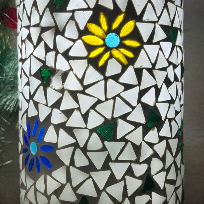 Handcrafted Mosaic Glass Flower Table Lamp – Multicolor Decorative Night Light