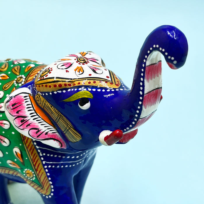 Handcrafted Decorative Elephant Figurine with Traditional Hand-Painted Design | Home Décor