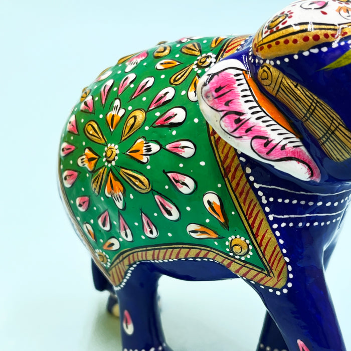 Handcrafted Decorative Elephant Figurine with Traditional Hand-Painted Design | Home Décor